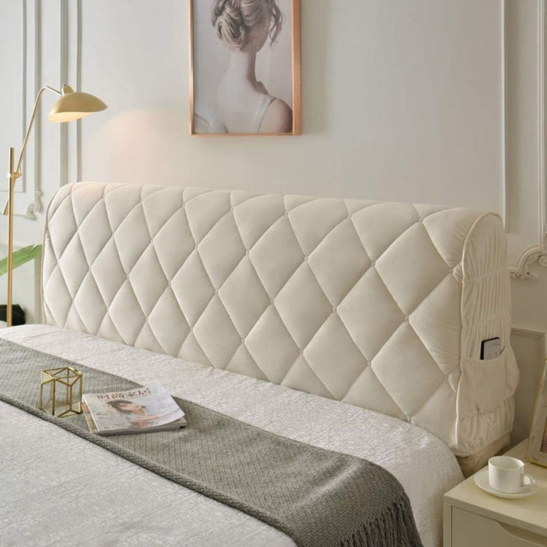set fodere beige velluto per letto morbido
